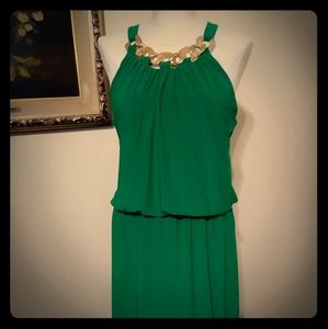 DRESS BARN Green Halter Dress